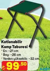 KATLANABİLİR KAMP TABURESİ